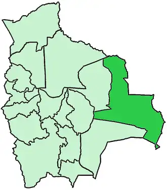 Расположение епархии Сан-Игнасио-де-Веласко