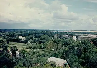 Вид на Борисовку с горы у дендрария заповедника "Лес на Ворскле"