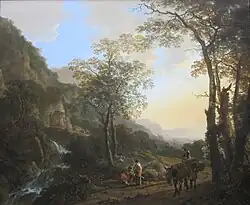 Итальянский пейзаж с путниками на тропе. Ок. 1645. Холст, масло. Музей изящных искусств, Бостон, Массачусетс, США