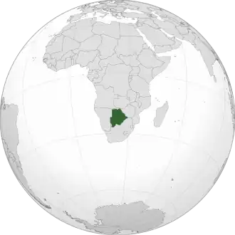 Ботсвана на карте мира