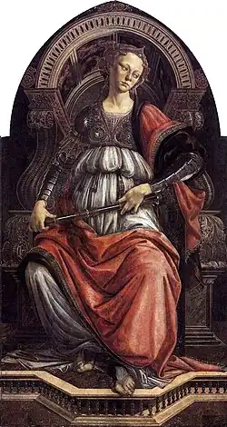 Аллегория силы. Ок. 1470. Дерево, темпера. Уффици, Флоренция