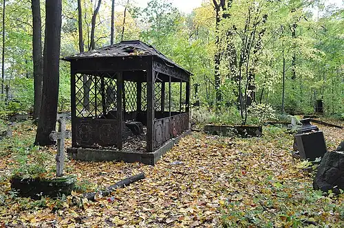 Беседка-склеп на Смоленском лютеранском кладбище, где проводил время Немец