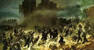 Штурм ворот Пия, картина Карло Адемолло, 1880 год