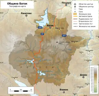Община Батак на карте