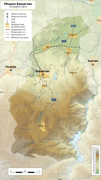 Община Брацигово на карте