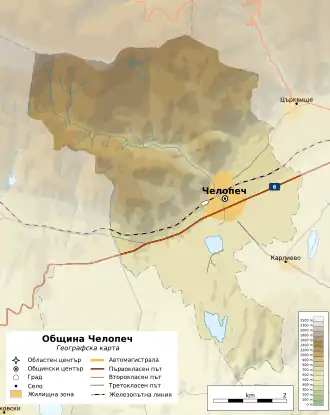 Община Челопеч на карте