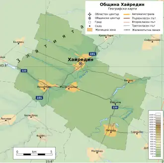 Община Хайредин на карте