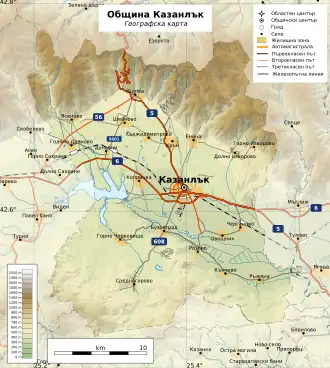 Община Казанлык на карте