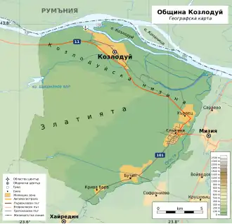 Община Козлодуй на карте