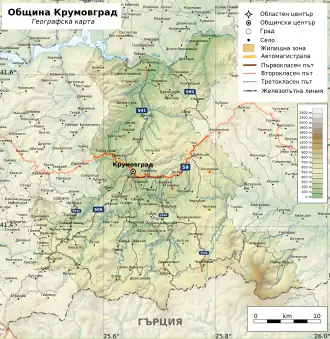 Община Крумовград на карте