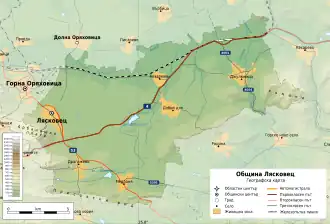 Община Лясковец на карте