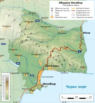 Община Несебыр на карте