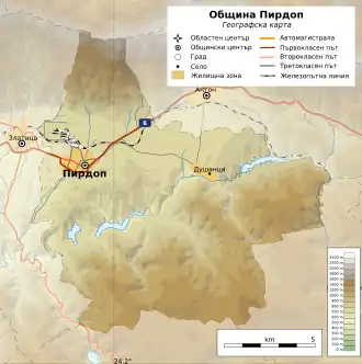 Община Пирдоп на карте