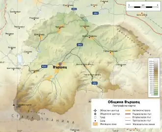 Община Выршец на карте