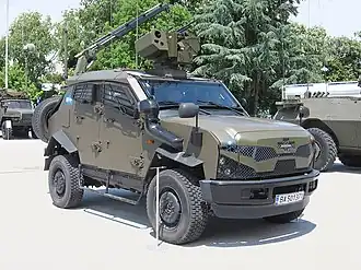 Бронемашина Sand Cat военной полиции Болгарии, вооружённая пулемётом MG-1M