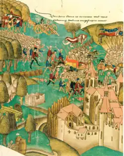 Битва при Муртене (Бургундская хроника, 1476)