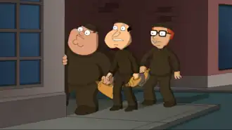 Питер, Гленн и Морт сожгли аптеку Голдмана в надежде получить страховку.