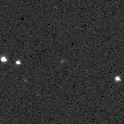 Астероид (4055) Магеллан (в центре) на фоне звёзд