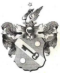 герб рода Алопеус из гербовника Курляндского дворянства, 1856 г.