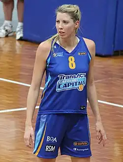 Карли Уилсон в игре за «Канберра Кэпиталз» против «Логан Тандер» (20 января 2012 года)