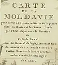 Название Carte Moldavie с указанием наград Баура (упоминаются ордена Александра Невского, Св. Георгия, Св. Анны)