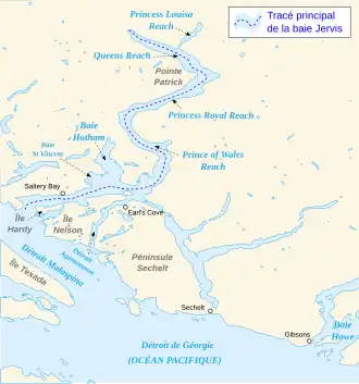 Карта бухты Джервис