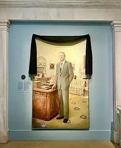 A black and white photographic official portrait of a young Carter as the governor of Georgia