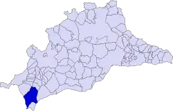 Расположение муниципалитета Касарес на карте провинции