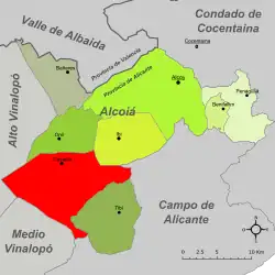 Расположение муниципалитета Касталья на карте провинции