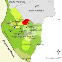 Расположение муниципалитета Катраль на карте провинции