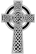 Орнаментальная версия кельтского «высокого креста[англ.]» с декоративным плетёным узлом