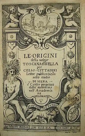 Le origini della volgar toscana favella, 1604