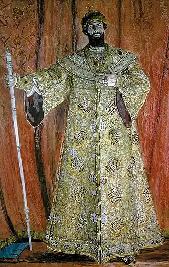 Портрет Ф. И. Шаляпина в роли Бориса Годунова. 1912. Холст, масло. Государственный Русский музей, Санкт-Петербург