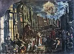 Чудо Святого Антония Падуанского с мулом. Фреска. Церковь Санти Джованни и Паоло. Капелла папы Пия V, Венеция