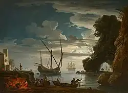 Морской порт лунной ночью. 1751. Холст, масло. Национальный фонд, Великобритания