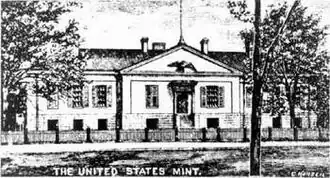 Гравюра с изображением Шарлоттского монетного двора