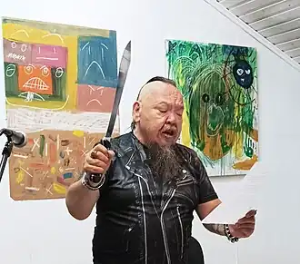 Андрей Чемоданов на своём авторском вечере в Зверевском центре. Москва, 24 августа 2023 года