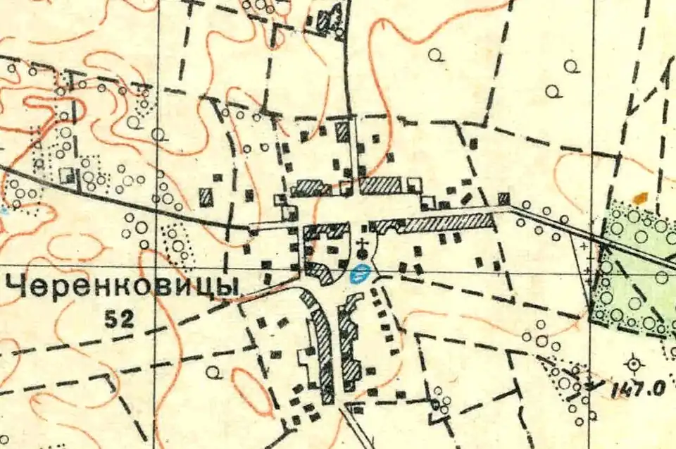 План деревни Черенковицы. 1930 год