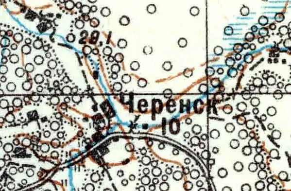 Деревня Черенское карте 1926 года