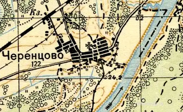 План деревни Черенцево. 1937 год