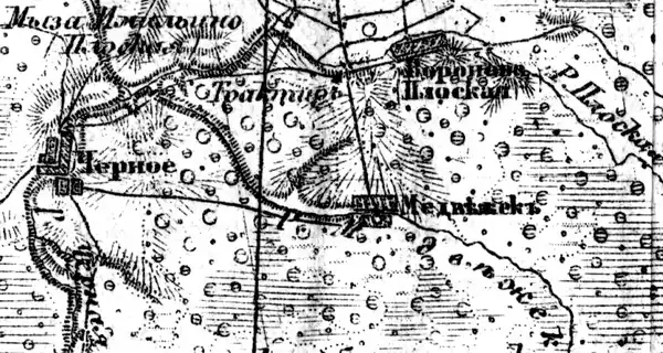 Деревня Вороново на карте 1919 года