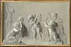 Дети играющие с козлом. Гризайль по барельефу Ф. Дюкенуа. Метрополитен-музей Нью-Йорк