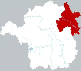 Хэндун на карте