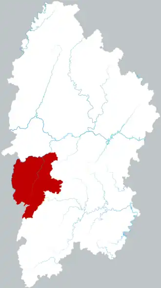 Хуаюань на карте