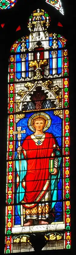 Витраж с изображением святого Кассия. Храм св. Евтропия, Клермон-Ферран