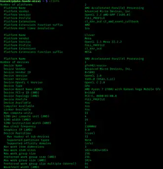 Скриншот программы OpenCL