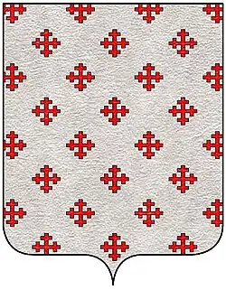 итал. d'argento, seminato di crocette ricrociate di rosso