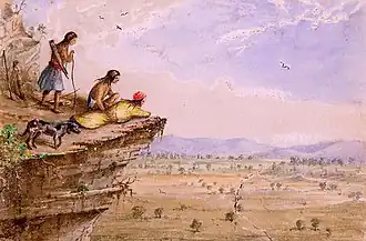 Команчи наблюдают за американским караваном в Западном Техасе, художник Артур Трейси Ли[англ.]