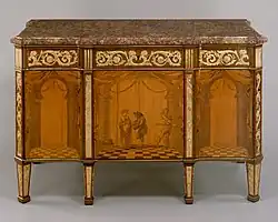 Комод с маркетри работы Я. Цика. 1775 –1779. Мастерская Д. Рёнтгена, Нойвид. Метрополитен-музей, Нью-Йорк