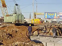 Строительство станции. 2 декабря 2003 г.